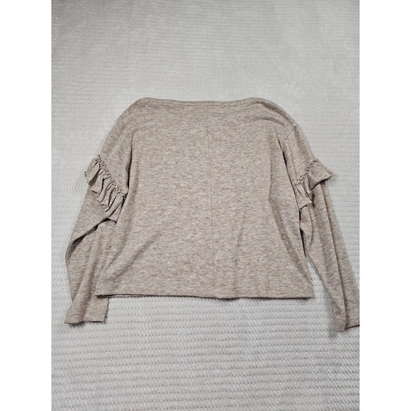 Zara Sweater Womens Medium Ruffled Sleeve Oversized Cropped - Picture 5 of 6